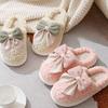 Bow-shaped Cotton Slippers Are Cute for Women In Autumn and Winter. They Have Thick Soles, Are Warm and Anti-slip