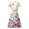 Women's Summer Casual Fashion Print Pocket Short Sleeve V-Neck Swing Dress