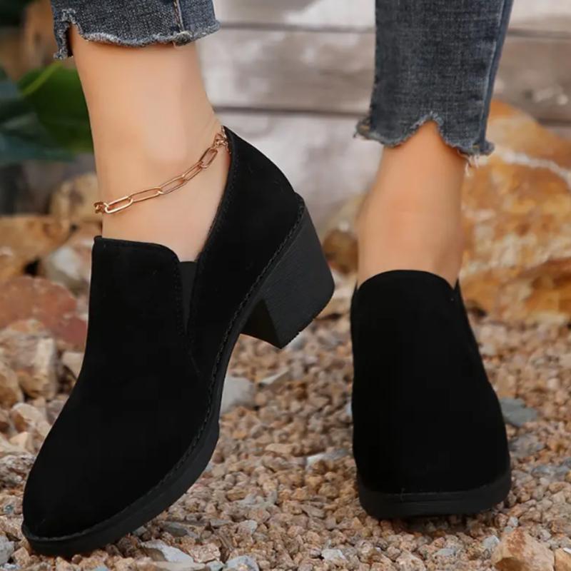 Women Ankle Boots Chunky Suede High Heels Shoes Wnter New Brand Casual Retro Walking Pumps Fashion Comfort Short Boots Mujer