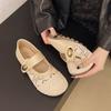 Soft-soled Single Shoes Women's Hollowed-out One-pedal Velcro Mary Jane Women's Shoes 2025 Summer New with Skirt Mesh Shoes