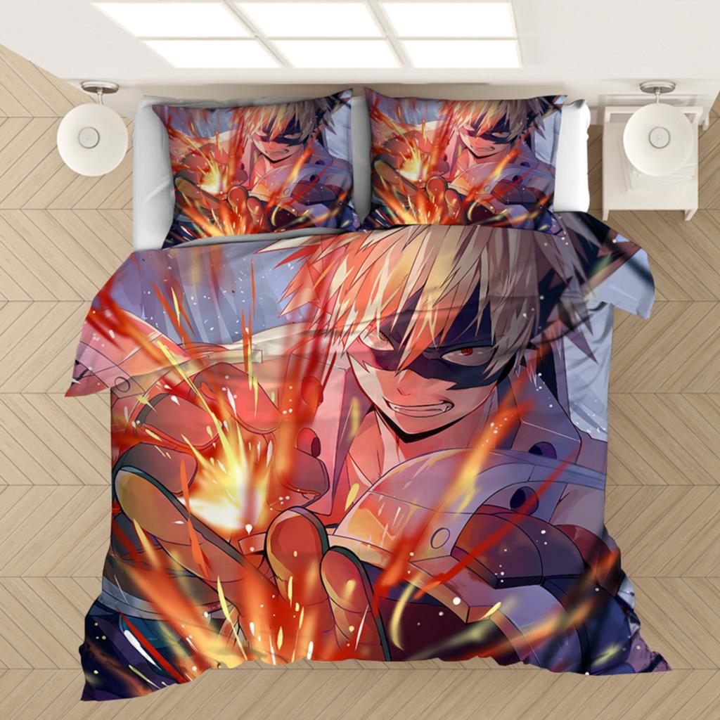 My Hero Academia Bedding Set Anime 3D Print Duvet Covers Pillowcases Home Textile Luxury Cartoon Queen King Size Boys