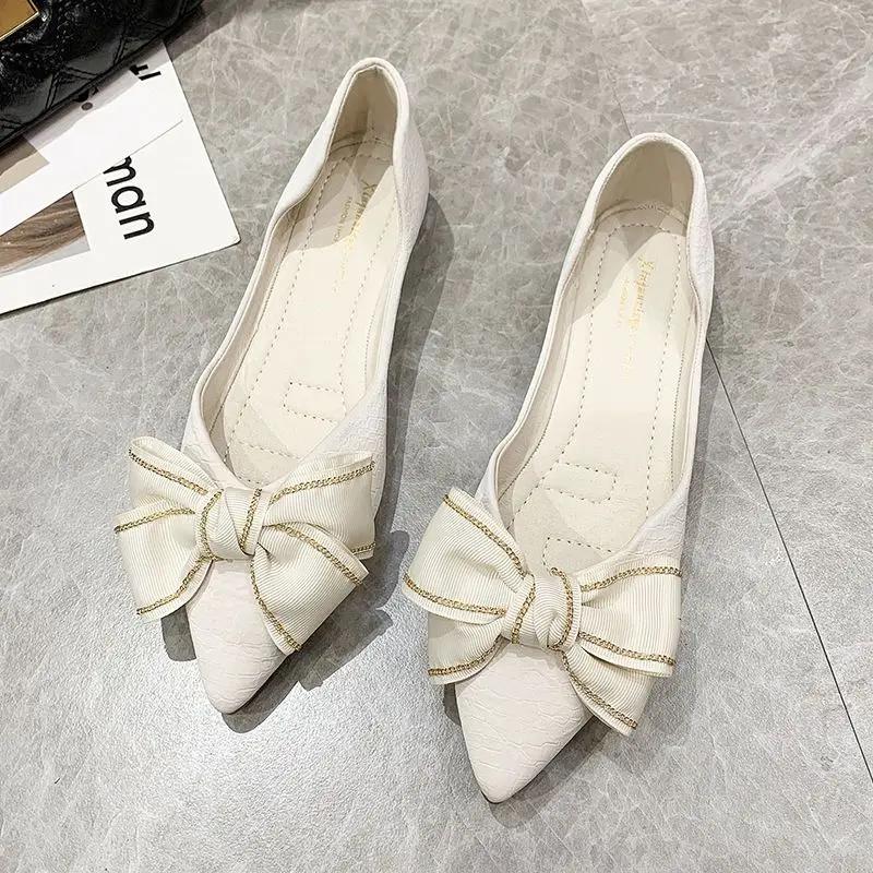 Woman Flats Non Slip Shoes for Women Fashion With Bow Stylish On Promotion Vacation High Quality a 2024 Summer Discount