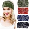 Paisley Pattern Sports Headbands, Stretchy Knotted Sweat Absorption Boho Fitness Running Yoga Headbands, Wide Boho Headband Headwrap