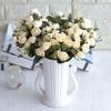 1 Bouquet Artificial Flower Eco-friendly Anti-fade Plastic Simulation Rose Flower Decor for Wedding