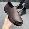 Fashion Thick Bottom Men's Outdoor Shoes Men All-match Loafers New Breathable Men Casual Shoes 2024 Leather Handmade Mens Slip On Flats