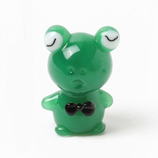 Glass Ornament Realistic Decorative Elegent Style Green Miniature Animal Frog Model Party Craft Home Gifts Decoration For Household Decoration