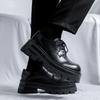 Fashion Fashion Mens Casual Leather Derby Shoes Men's Thick Sole Big Toe Trendy Shoes Men Lace-up Heightened Shoe #8133-R