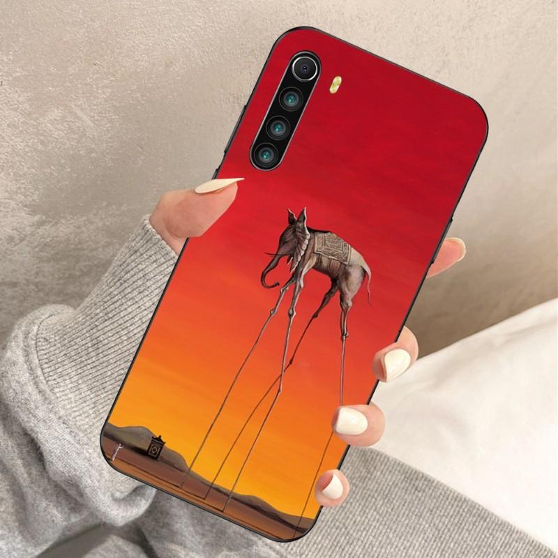 Retro Art Salvador Dali Painting Phone Case For Xiaomi Redmi Note 11 10 9T 8 7 Pro Redmi 10 9 9A 9C 8 7 6 Soft Black Phone Cover