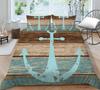 High Definition Digital Printed Bedding Set with Anchor Pattern Down Duvet Cover Pillowcase 2 or 3 Pieces DE200 * 200 Soft Washable Home Decoration