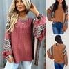 Women's Color Block Striped Crew Neck Puff Sleeve Sweatshirt - Autumn/Winter 2025