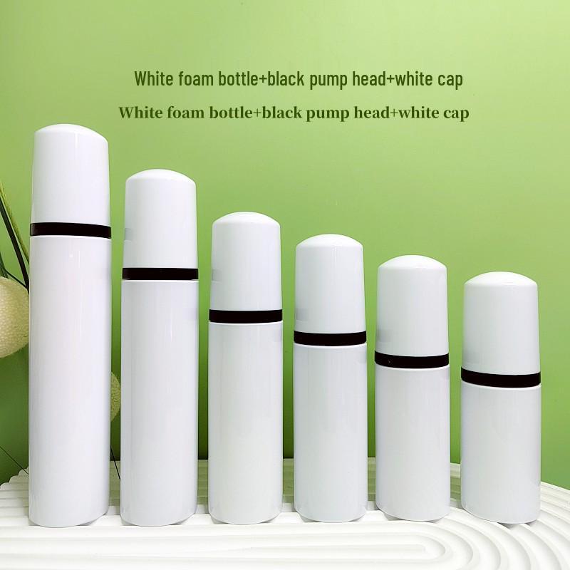 White Foaming Bottle for Eyelash Mousse, Toothpaste, or Facial Cleanser - Available In 30ml and 60ml with Press-to-Foam Dispenser and Brush.