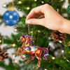 Christmas Horse Ornaments 2D Acrylic Colorful Horse Ornament for Christmas Tree Equestrian Gifts for Women Horse Lovers