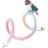 35/80cm Bird Rope Perch Stand Gradient Colorful for Bird Cages Bendable Climbing Rope Cage Accessory Toy for Cockatiel Parakeet Budgie Lovebird Glider