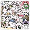 50 Cute Rice Cake Cat Graffiti Stickers for Mobile Phones and Computers, Waterproof Decorative Stickers, Cartoon Animal Stickers