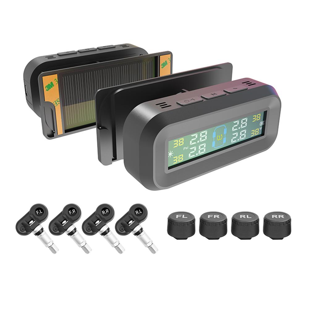Solar TPMS Car Tire Pressure Alarm Digital Color Display with 8 Sensors Waterproofs For Cars Tire Air Pressure Temperature Gauge