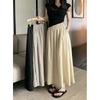 Pleated Mid-length Skirt for Women In Summer New Retro High Waist Slim Elastic Waist A-line Skirt Umbrella Skirt