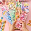 Cute Cartoon Student Stationery Set Pencil Eraser Pencil Sharpener Ruler Kindergarten Children Practice Writing School Supplies