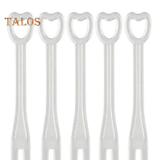 100Pcs/Set Cake Fork Lightweight Anti-wear 2 Colors Attractive Practical Food-grade Fruit Fork for Gifts