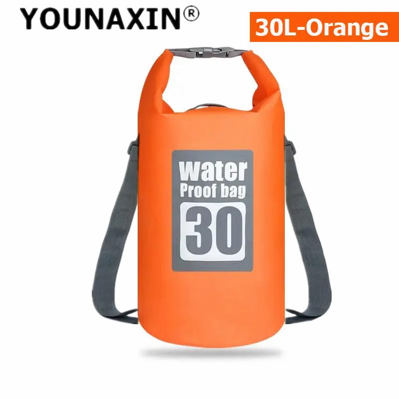 30L PVC Waterproof Dry Bag Outdoor Diving Foldable Storage Beach Swimming Bag Rafting River Ocean Backpack