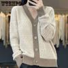 Fashion Autumn Winter Cardigan Sweater Womens Knitted O-neck Cardigan Sweater Twist Female Basic Clothing