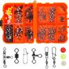141 Pieces Fishing Swivels Kit Barrel Beads Line Connector with Box Tackle