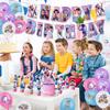 Birthday Theme Party Decoration Banner Pull Flag Cake Flag Balloon- Set