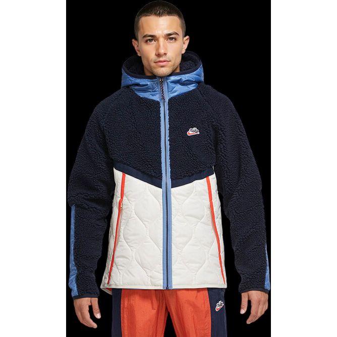 Nike Sportswear Heritage Color Block Warm Hooded Jacket Men Outerwear Obsidian CU4447-451