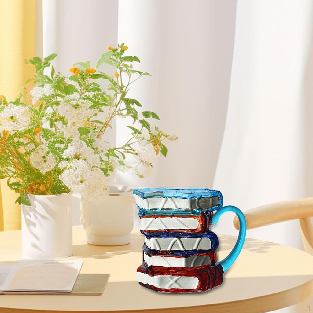 Books Stack Coffee Cup Accessories Colorful Reading Bookish Items Supplies for Book Lovers Writer