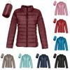 Women's Casual Fashion Lightweight Down Coat Solid Color Round Neck Long Sleeved Short Jacket