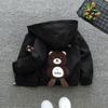 Cartoon Bear Kids Jacket Autumn Casual Boy Windbreaker Coat Hooded Zipper Boys Outerwear