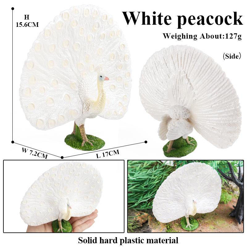 Oenux Bird Nest Animals Peacock Parrot Trogon Hornbill Owl Model PVC Action Figures Big Garden Decoration Cute Kids Toy Gift