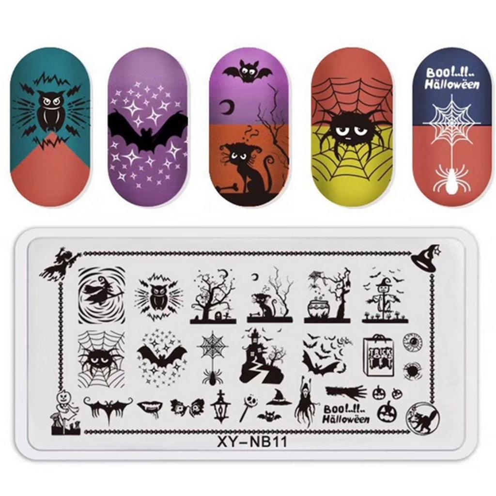 1PC Stainless Steel Printing Nail Stamping Plates Manicure Leaves Maple Template Mold Xmas Snowflakes Nail Art DIY Decorations