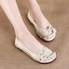 2025 Spring Popular Soft-soled Women's Shoes Ethnic Style Leather Women's Single Shoes Soft-soled Maternity Shoes