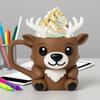 Christmas Deer Ice Cream Pint Holder with Spoon Cute Animal Cooler Sleeve Leak
