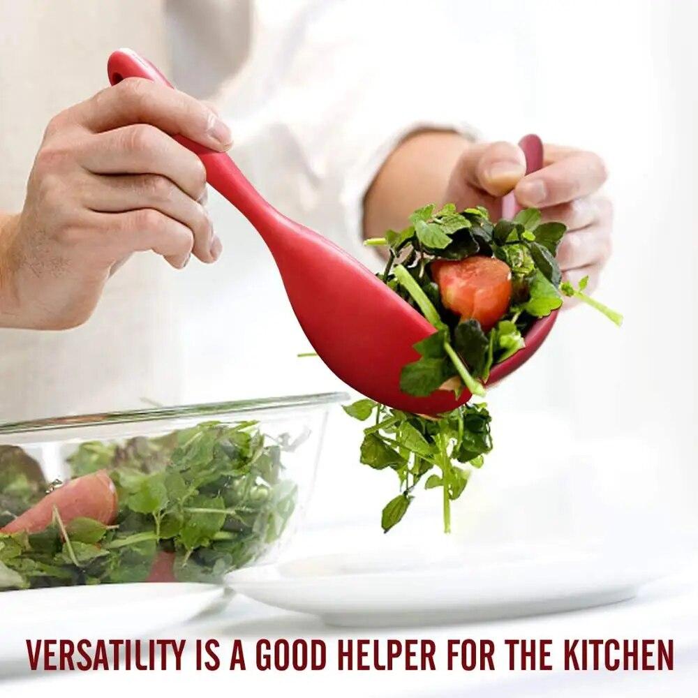 1pc Kitchen Utensils Food Grade Heat Resistant Silicone Rice Spoon Heat Resistant Sushi Scoop Silicone Plastic Rice Paddle