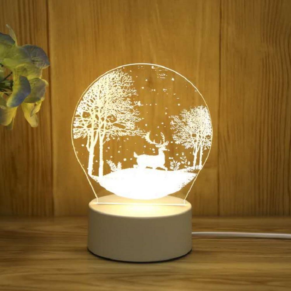 Creative Led Night Light Usb Plug Night Light Monochrome Bedside 3d Night Light