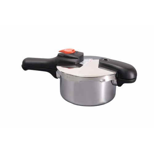 PEARL METAL One-Handed Pressure Cooker, 2.5L, Induction Compatible, Stainless Steel, Pressure Switching, Recipe Included, Economy Cook, H-5434