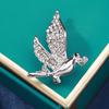 Carrier Pigeon Brooch Sparkling Rhinestone Decor Anti-rust Alloy Lightweight Bird Animal Formal Coat Suit Collar Decoration Jewelry Lady Clothes