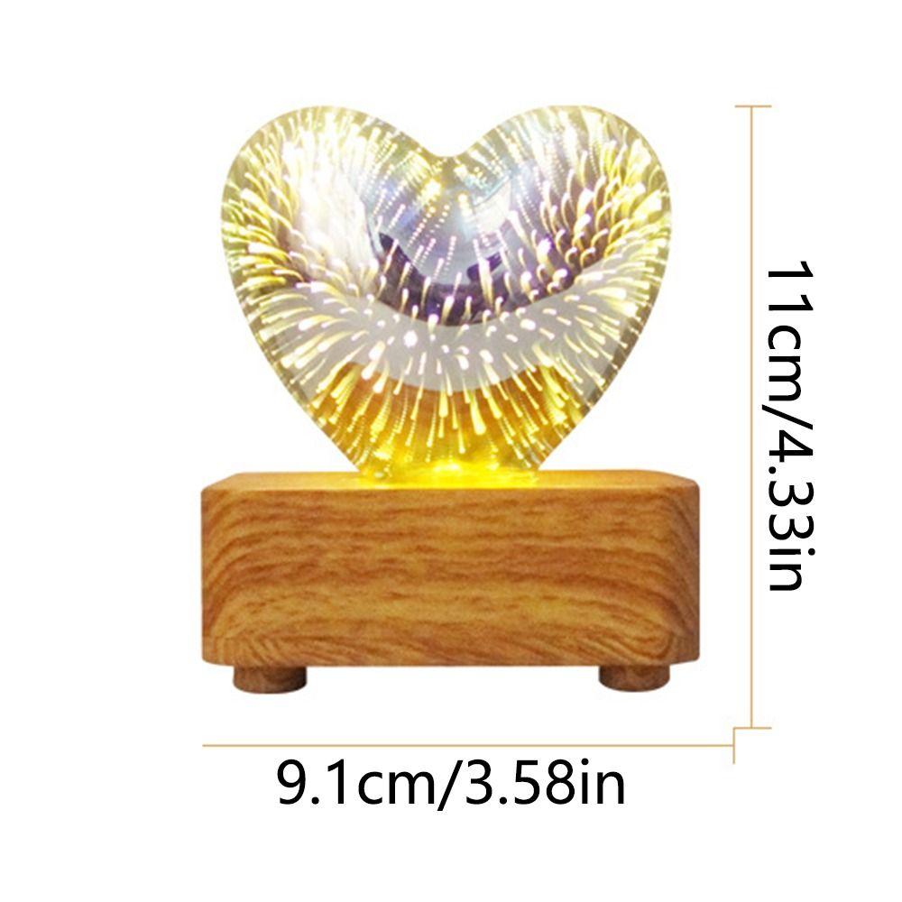 Colorful 3D Fireworks Night Light Romantic Atmosphere Heart Shaped Atmosphere Lights Living Room