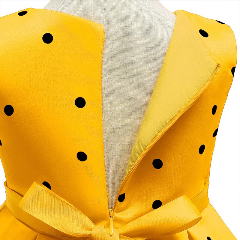 Kids Girls Polka Dot Print Princess Dress Girls Brithday Party Dresses Costume