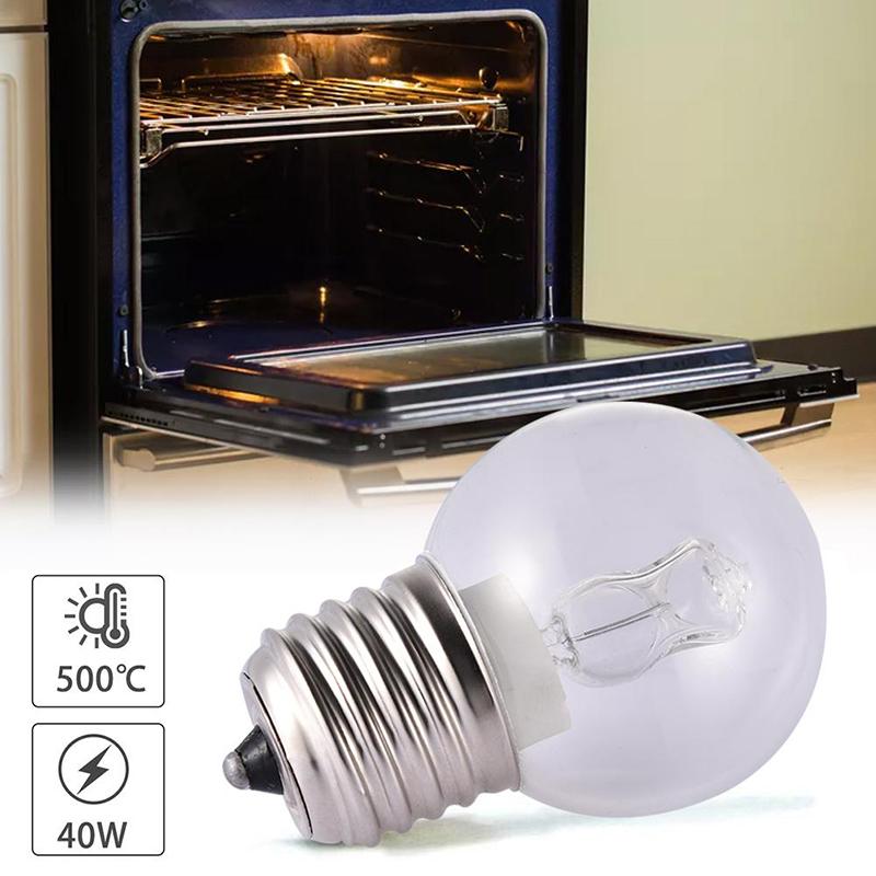 1Pc E27 40W Oven Lamp Light Microwave Oven Bulbs 220V High Temperature Resistant 500 Degree For Display Cabinet Light Bulb