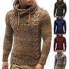 European And American Men's Knitting Coat Autumn And Winter High Collar Hooded Sweater