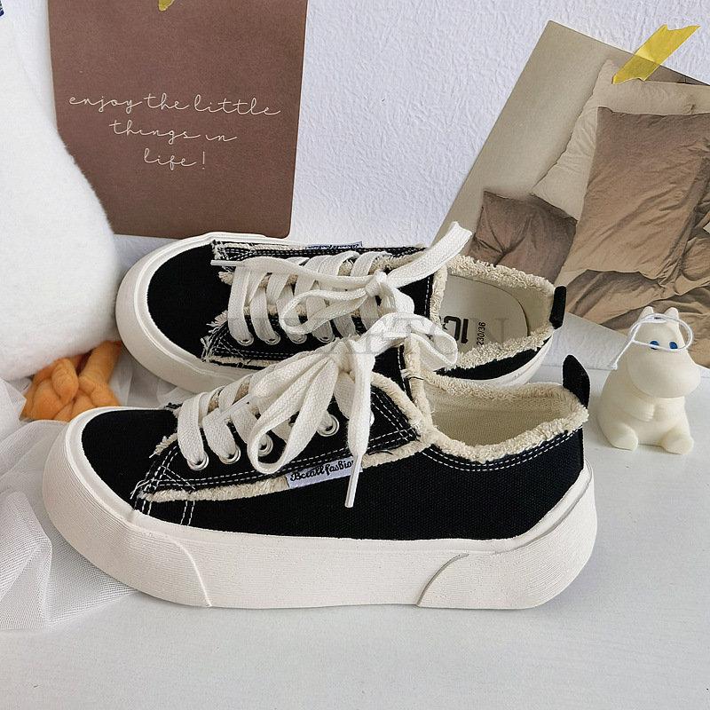 Canvas Shoes Women's Sneakers Platform Spring Autumn Lace Up Flats Shoes Female Vulcanized Shoes Sneakers Woman Sports Casual