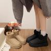 Fashion 2025 Winter New Fashion Women's Snow Boots Plush Lined Non-slip Short Cotton Boots Pu Thick Soled Cotton Shoes