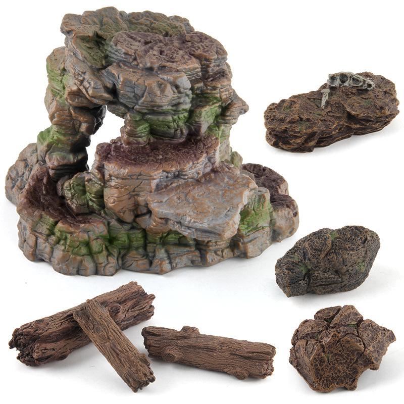 Пластиковые украшения и имитация пещеры в виде динозавра юрского периода