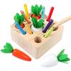 Kids Wooden Pulling Carrot Catching Worm Puzzle Game Educational Toy Set Children's Gifts Learning Toys