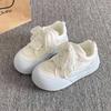 Girls Style Thick Baseplate Shoes Women's 2025 New Summer Breathable Little White Shoes Children Ins Trendy Versatile Bread Shoes