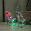 Women's Led Illuminated Sandals Clear Heel Size 34-43 Glowing Sandals Catwalk  Pole Dancing Shoes Crystal Soles LFD-10368
