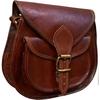 Crossbody Shoulder Saddle Bags for Women, Leather Handmade Vintage Dark Brown Cross Body Sling Handbag Purse