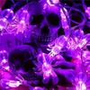 1PC Halloween Purple Spider LED Lights Battery Powered Hanging Lamp Horror Decoration Lights For Party&Haunted House